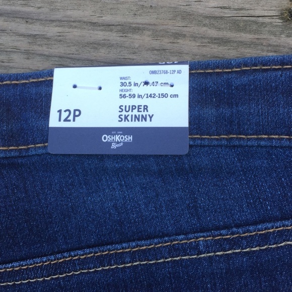 OshKosh B’Gosh Girls super skinny jeans sz 12P brand new with tags - Picture 7 of 10